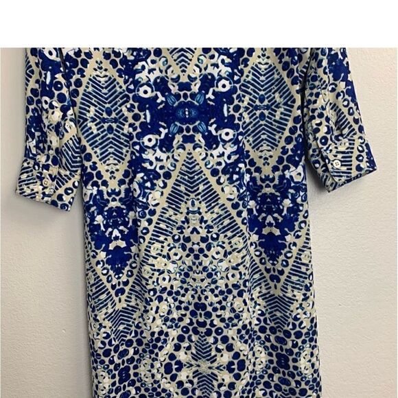 Cabi #422 Blue Jewel Button Down Shirt Dress - Picture 9 of 16